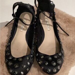 Studded Black Flats